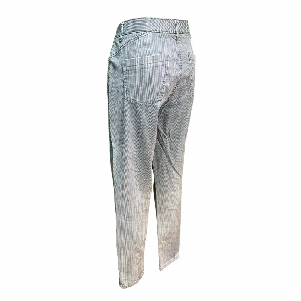 Theory ‘Laurice / Bretagne’ Blue & White Railroad Stripe Skinny Jeans Size 10